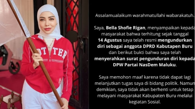 Anggota DPR Bella Shofie Mengundurkan Diri Hari Ini dan Minta Maaf Setelah Didemo Massa
