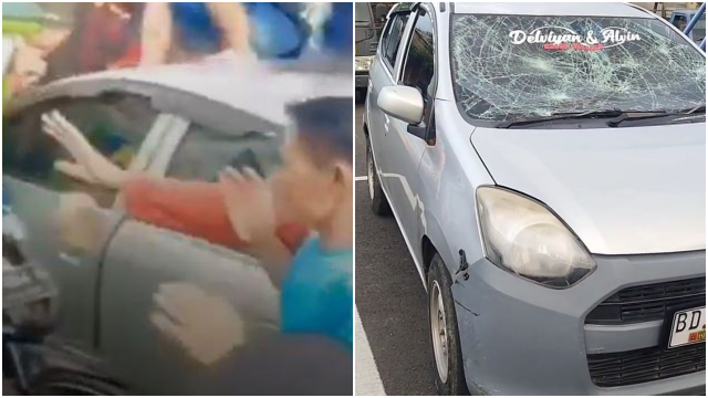 Pergoki Ayahnya Bawa Cewek, Anak Emosi Teriaki Maling, Mobil Hancur Diamuk Massa