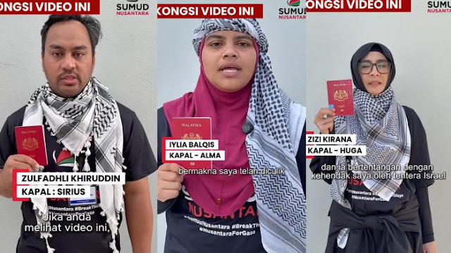 Global Sumud Flotilla Ditahan, Sejumlah Aktivis Malaysia Unggah Video SOS Diculik Israel