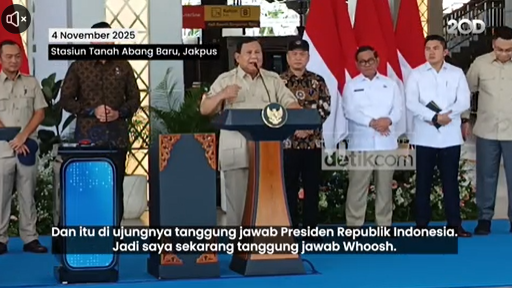 Siap Tanggung, Prabowo Minta Jalur Whoosh Dilanjut hingga Banyuwangi Jawa Timur