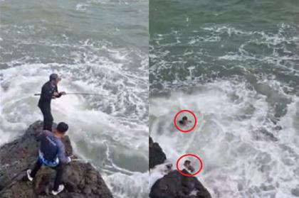 Viral! Detik-Detik 2 Pemancing di Sukabumi Hilang Dihantam Ombak Pantai Cikeueus