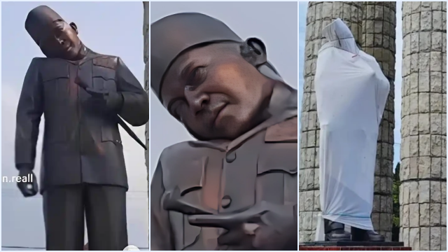 VIRAL Kepala Patung Soekarno Miring di Alun-alun Indramayu, Ternyata Ini Penyebabnya