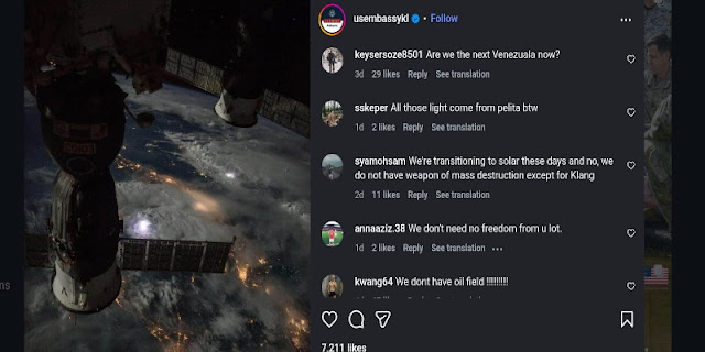 Warganet Malaysia Khawatir Jadi Target AS Usai Foto Satelit, Bercanda: Kami Cuma Punya Minyak Goreng!