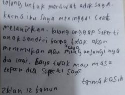 Bayi Ameera Ditinggal di Pejaten, Surat Haru dari Kakak Zidan (12 Tahun) Viral