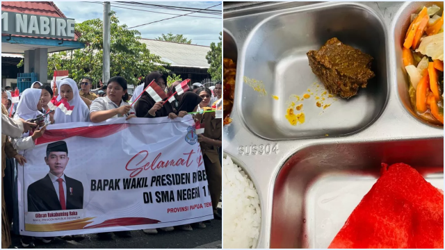 Menu MBG Nabire Mewah Saat Gibran Kunjungi: Rendang hingga Viral di Medsos