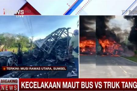 Kecelakaan Maut Muratara: 16 Tewas Hangus Terbakar dalam Tabrakan Bus ALS dan Truk Tangki
