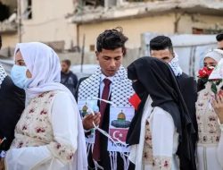 50 Pasangan Yatim Piatu di Gaza Gelar Pernikahan Massal, IHH Turut Beri Dukungan
