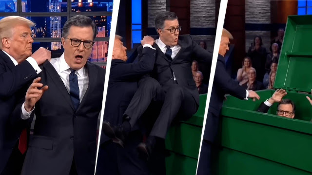 Trump Lempar Stephen Colbert ke Tempat Sampah, Video AI Viral Picu Perang Politik AS