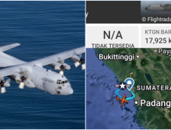 Pesawat Militer AS Terdeteksi Terbang di Perairan Barat Padang, Sumatera Barat