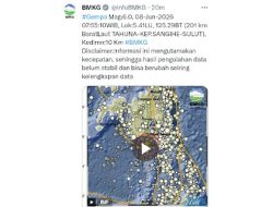 BMKG Keluarkan Peringatan Dini Tsunami 5 Wilayah Usai Gempa M7,7 Guncang Sangihe Sulawesi