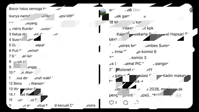 Isi Chat Sony Sonjaya Terbongkar: 26 Nama Tokoh Besar Diduga Terlibat Korupsi Makan Bergizi Gratis (MBG)