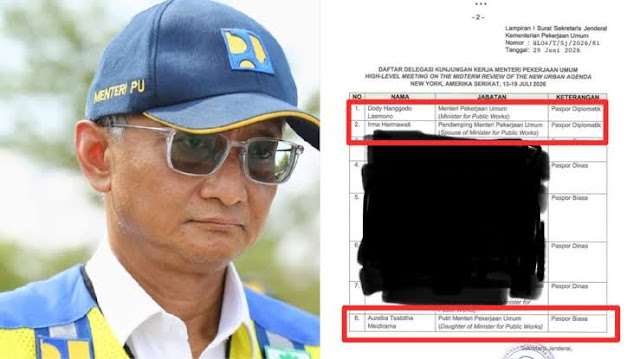 Dokumen Bocor: Istri dan Anak Menteri PU Masuk Delegasi ke New York, Benarkah untuk Nonton Final Piala Dunia 2026?