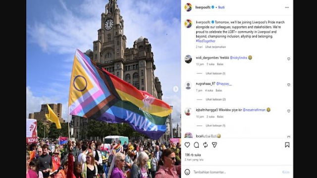 Liverpool FC Dukung LGBT, Netizen Indonesia Kecewa dan Ancam Unfollow Instagram