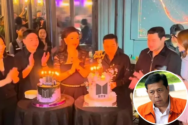 Heboh Setnov Koruptor Bebas Bersyarat Rayakan Pesta Mewah Bertema K-Pop, Netizen Geram