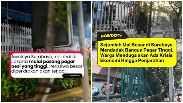 Pagar Besi Tinggi 3 Meter Muncul di Mal Jakarta Selatan, Warganet Kaitkan dengan Aksi 17 Agustus