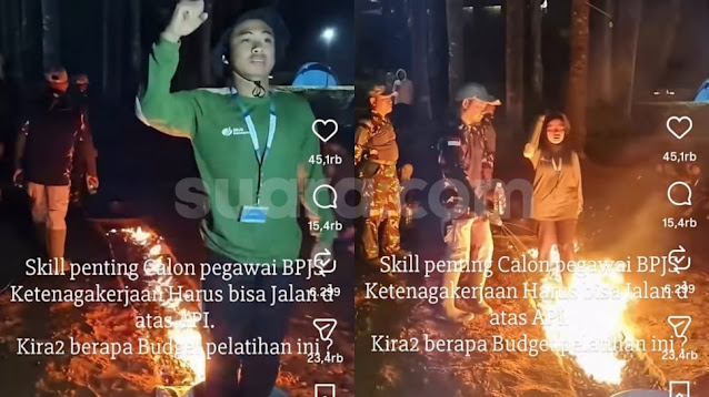 Viral! Calon Pegawai BPJS Ketenagakerjaan Dipaksa Firewalk, BPJS Watch: Tidak Ada Urgensinya