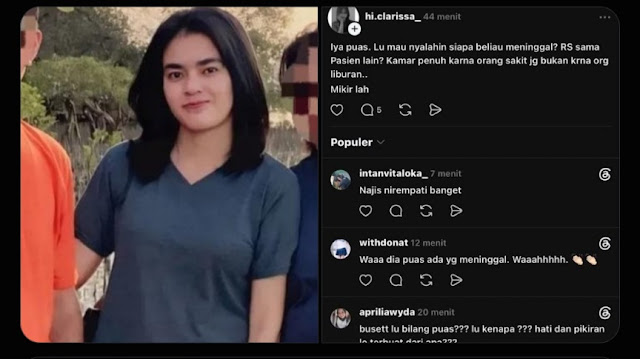 Hilda Clarissa Theopilus Viral di Threads: Ini Hubungannya dengan Yurizal Tri Chaerawan yang Meninggal Dunia