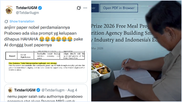 Kontroversi Makalah Nobel Perdamaian Prabowo: Jejak Prompt AI 93% dan Pencatutan Nama Terungkap