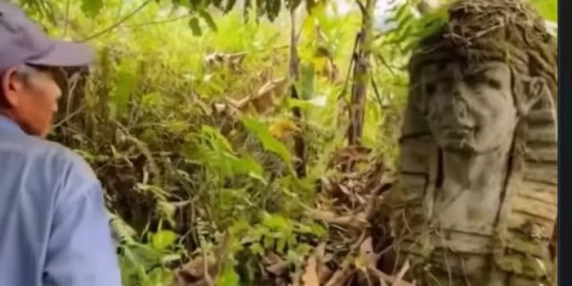 Patung Raksasa Mirip Firaun Muncul di Hutan Gunung Salak, Hebohkan Warganet